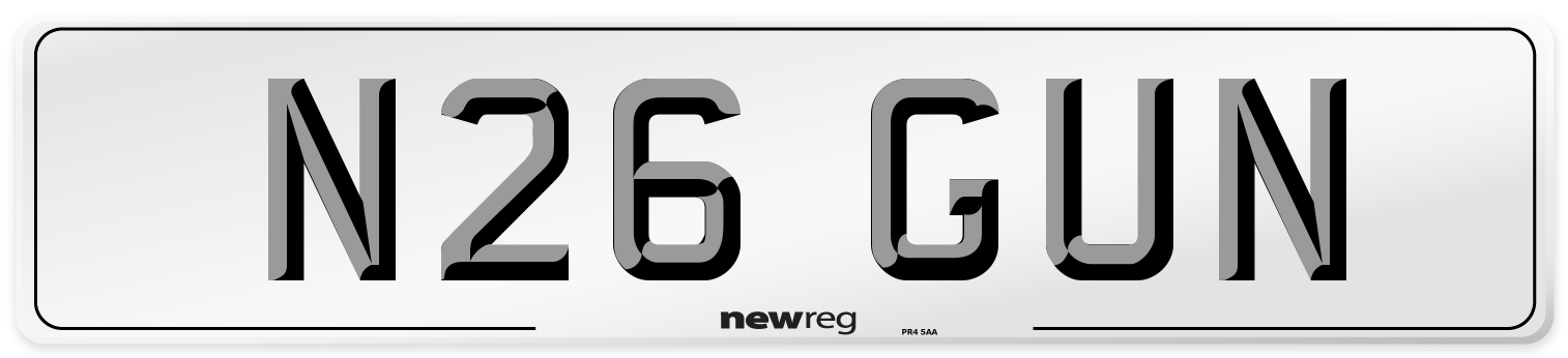 N26 GUN Number Plate from New Reg